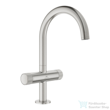Grohe ATRIO PRIVATE L magasított mosdó csaptelep click-clack leeresztővel,Supersteel 21138DC0 csaptelep