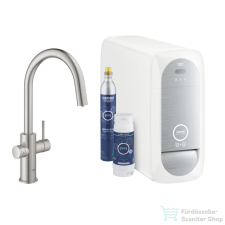 Grohe BLUE HOME C kifolyós,kihúzható fejes csaptelep kezdőkészlet vízszűrő funkcióval,Supersteel 31541DC0 csaptelep