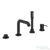 Grohe ESSENCE 4 üléses kádtöltő csaptelep zuhanyszettel,alaptest nélkül,Phantom black 25251KF1 (25251KF1)