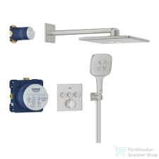 Grohe GROHTHERM SMARTCONTROL falsík alatti termosztátos zuhanyrendszer,Smartactive Cube 310 fejzuhannyal,Supersteel 34864DC0 csaptelep