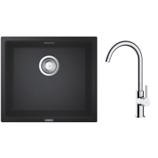 Grohe Set gránit mosogató Grohe K700 31653AP0, konyhai csaptelep Oltens Skafta 35206100 mosogatótálca