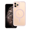 GSMLIVE iPhone 11 Pro (5.8") szilikon tok, PC/TPU tok, magsafe, színes keretes, átlátszó/púderrózsaszín, Color Edge Mag Cover