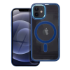GSMLIVE iPhone 12 / 12 Pro (6.1") szilikon tok, PC/TPU tok, magsafe, színes keretes, átlátszó/kék, Color Edge Mag Cover