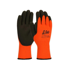Gtek G-TEK Hi-Vis kötött, akril frottír, latexmártott munkavédelmi kesztyű