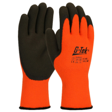 Gtek G-TEK Hi-Vis kötött, akril frottír, latexmártott munkavédelmi kesztyű védőkesztyű