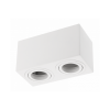 GTV OS-AVB80160KW2-10 Mennyezeti lámpatest AVEIRO DUO BIS, alumínium, 160x80x90mm, IP20, max 20W*2, négyzet alakú, fehér