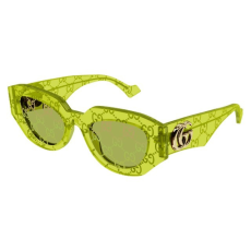 Gucci GG1421S 007 SHINY BILAYER GUCCISSIMA CRYSTAL/ TRANSPARENT VIVID GREEN GREEN MIRROR napszemüveg