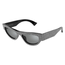 Gucci GG1834S 006 SHINY BLACK WITH CRYSTAL STRASS ALL OVER AND SHINY SILVER COLOR GREY MIRROR napszemüveg