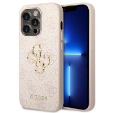 Guess 4G Big Metal Logo Apple iPhone 14 Pro Szilikon Tok - Rózsaszín tok és táska