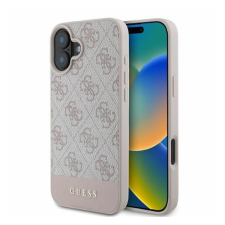 Guess 4G Bottom Stripe Apple iPhone 16 hátlap tok, rózsaszín GUHCP16SG4GLPI tok és táska