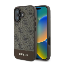 Guess 4G Bottom Stripe Apple iPhone 16 Plus hátlap tok, barna GUHCP16MG4GLBR tok és táska