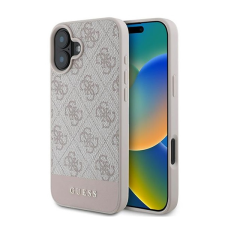 Guess 4G Bottom Stripe Apple iPhone 16 Plus hátlap tok, rózsaszín (GUHCP16MG4GLPI) (GUHCP16MG4GLPI) tok és táska