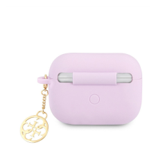 Guess 4G Charms Silicone Apple Airpods Pro tok, lila fülhallgató, fejhallgató tok