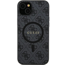 Guess 4G Collection Bőr fém logós MagSafe tok Samsung Galaxy S24+ - Fekete tok és táska