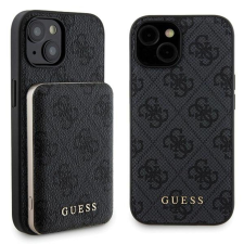  Guess 4G fém logós tokkészlet iPhone 15 + 5000mAh MagSafe power bankhoz - fekete tok és táska