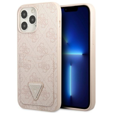 Guess 4G háromszög logós kártyatartó tok iPhone 13 Pro / 13 telefonhoz - rózsaszín tok és táska