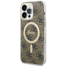 Guess 4G IML MagSafe kompatibilis iPhone 14 Pro Max hátlap tok, barna tok és táska