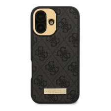 Guess 4G Logo Plate iPhone 16 Pro MagSafe kemény hátlap tok, fekete GUHMP16LU4GPRK tok és táska