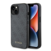 Guess 4G Metal Gold Logo Apple iPhone 15 Plus hátlap tok, szürke