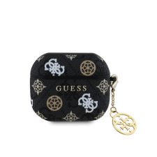 Guess 4G Peony Charm Apple Airpods 3 PC/PU tok fekete (GUA3P4RPEK) tok és táska