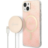 Guess 4G Print MagSafe Apple iPhone 14 Plus hátlap tok, pink + MagSafe töltő (GUE002565)