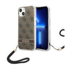 Guess 4G Print Strap Apple iPhone 14 Plus hátlap tok, barna tok és táska