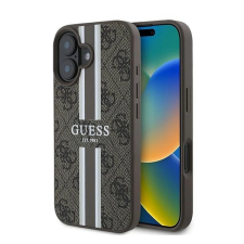 Guess 4G Printed Stripes MagSafe Apple iPhone 16 Plus hátlap tok barna GUHMP16MP4RPSW tok és táska