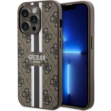 Guess 4G Printed Stripes MagSafe tok iPhone 15 Pro - barna tok és táska