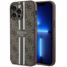 Guess 4G Printed Stripes MagSafe tok iPhone 15 Pro Max készülékhez - barna tok és táska