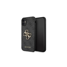 Guess 4G PU bőr hátlap tok iPhone 11-hez, szürke tok és táska