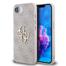 Guess 4G PU Metal Logo tok iPhone 16e rózsaszín tok és táska