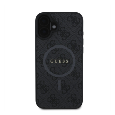 Guess 4G Ring Classic Logo Apple iPhone 16 hátlap tok, fekete/barna GUHMP16SG4GFRK tok és táska
