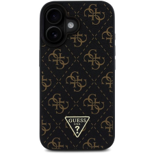 Guess 4G Triangle Metal Logo iPhone 16 fekete PU bőr tok tok és táska