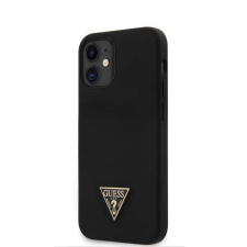 Guess Apple iPhone 12 Mini GUESS GUHCP12SLSTMBK Liquid Silicon Hátlap - Fekete tok és táska