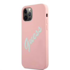 Guess Apple iPhone 12 Pro Max GUESS GUHCP12LLSVSPG Liquid Silicon Hátlap - Rózsaszín tok és táska