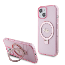 Guess Apple iPhone 15 GUESS GUHMP15SHRSGSP MagSafe Hátlap - Rózsaszín tok és táska