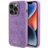 Guess bőr 4G bélyegzett tok iPhone 15 Pro készülékhez - lila
