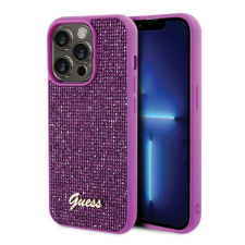 Guess Disco Metal Script Apple iPhone 15 Pro hátlap tok, fuksia tok és táska