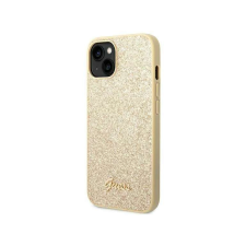 Guess Eredeti iPhone 14 Guess Hard Case Glitter Script Gold tok és táska