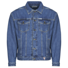 Guess Farmerkabátok MENS OVERSIZE TRUCKER JACKE Kék EU XL