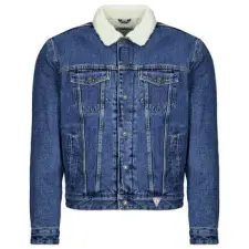 Guess Farmerkabátok SHERPA REG TRUCKER Kék EU M férfi kabát, dzseki