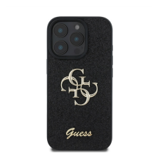 Guess Fixed Glitter 4G Metal Logo iPhone 16 Pro Max fekete PU tok tok és táska