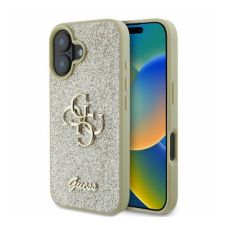 Guess Fixed Glitter Big 4G Apple iPhone 16 hátlap tok, arany tok és táska