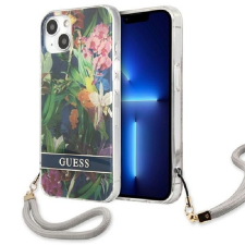 Guess Flower Cord Apple iPhone 13 Szilikon Tok - Kék Mintás tok és táska