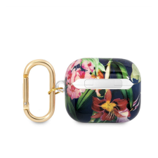 Guess Flower Print Apple Airpods (3. gen) tok, kék fülhallgató, fejhallgató tok
