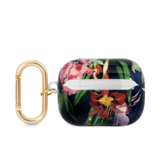 Guess Flower Print Apple Airpods Pro tok, kék fülhallgató, fejhallgató tok