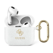 Guess Glitter Collection Apple AirPods 3 tok, átlátszó fülhallgató, fejhallgató tok