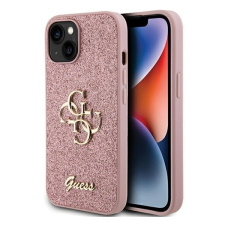 Guess Glitter Script Big 4G Apple iPhone 15 hátlap tok, rózsaszín tok és táska