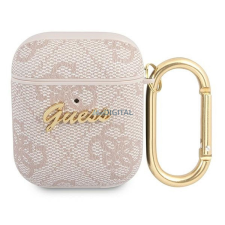 Guess GUA24GSMP 4G Script Metal Collection tok AirPods 1/2 - rózsaszín fülhallgató, fejhallgató tok