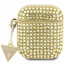 Guess GUA2HDGTPD AirPods 1/2 tok arany strasszos háromszög charm fülhallgató, fejhallgató tok